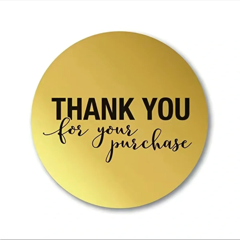 500 Gold Foil Stickers Thank You for your purchase PRICE IS FIRM - Picture 5 of 8